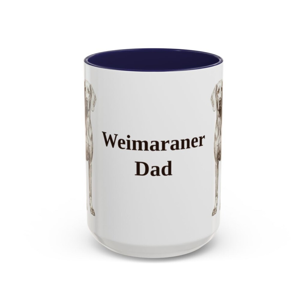 15oz Weimaraner Dog Dad Mug, Navy, front view