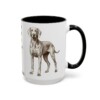 15oz-weimaraner-mug-humor-black-right 15oz Funny Weimaraner Mug, Black, right side view