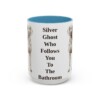 15oz-weimaraner-mug-humor-light-blue 15oz Funny Weimaraner Mug, Light Blue, front view