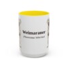 15oz Weimaraner Latin Mug, Yellow, front view