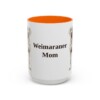 15oz Weimaraner Dog Mom Mug, Orange, front view