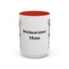 15oz Weimaraner Dog Mom Mug, Red, front view
