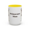15oz Weimaraner Dog Mom Mug, Yellow, front view