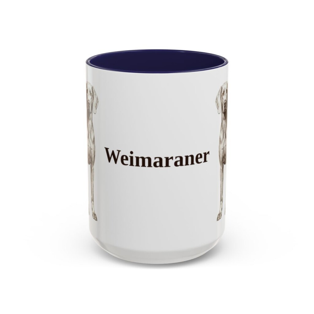 15oz Weimaraner Mug, Navy, front view