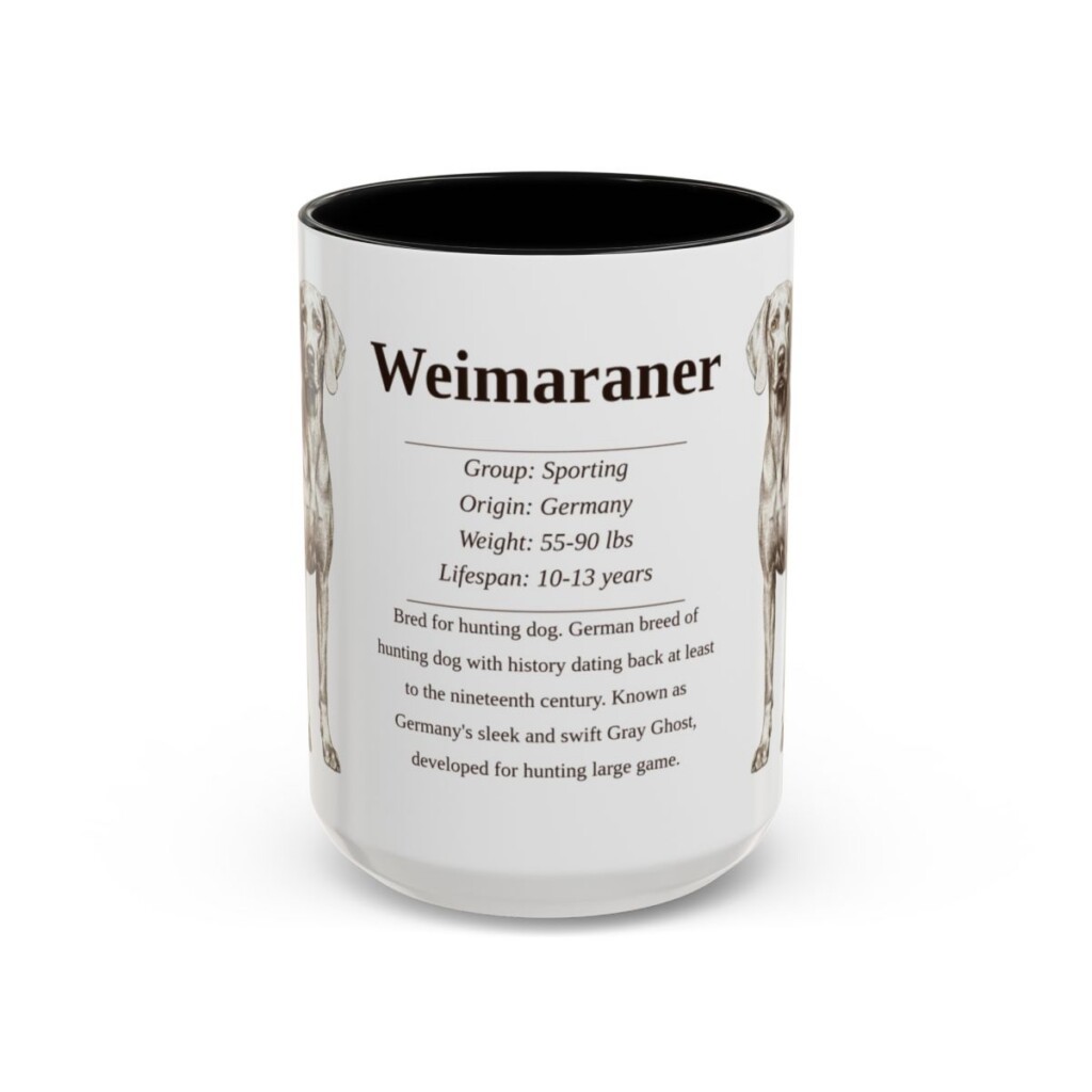 15oz-weimaraner-mug-writeup-black-front 15oz Weimaraner Mug, Black, front view