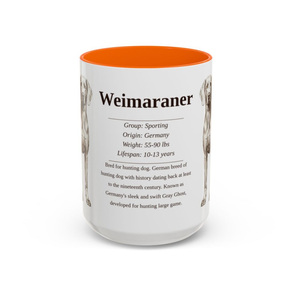 15oz-weimaraner-mug-writeup-orange 15oz Weimaraner Mug, Orange, front view