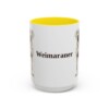15oz Weimaraner Mug, Yellow, front view