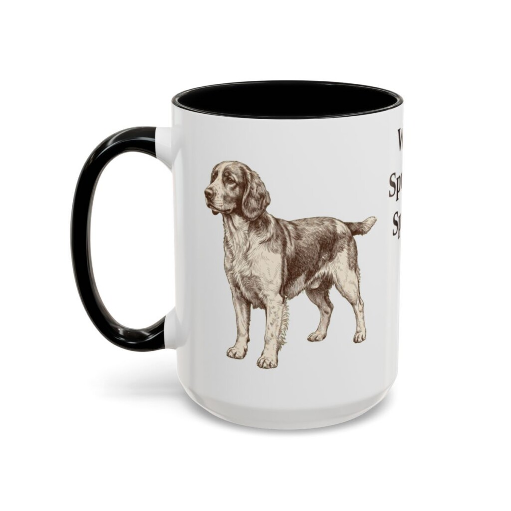 15oz Welsh Springer Spaniel Mug, Black, left side view