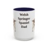 15oz Welsh Springer Spaniel Dog Dad Mug, Navy, front view