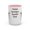 15oz Welsh Springer Spaniel Dog Dad Mug, Pink, front view