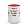 15oz Welsh Springer Spaniel Dog Dad Mug, Red, front view