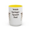 15oz Welsh Springer Spaniel Dog Dad Mug, Yellow, front view