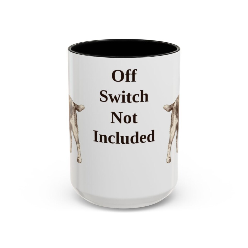15oz Funny Welsh Springer Spaniel Mug, Black, front view