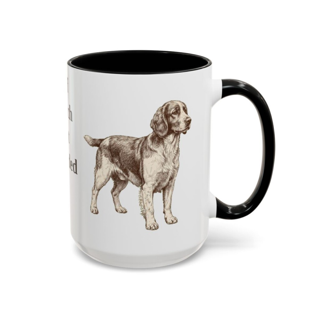 15oz Funny Welsh Springer Spaniel Mug, Black, right side view
