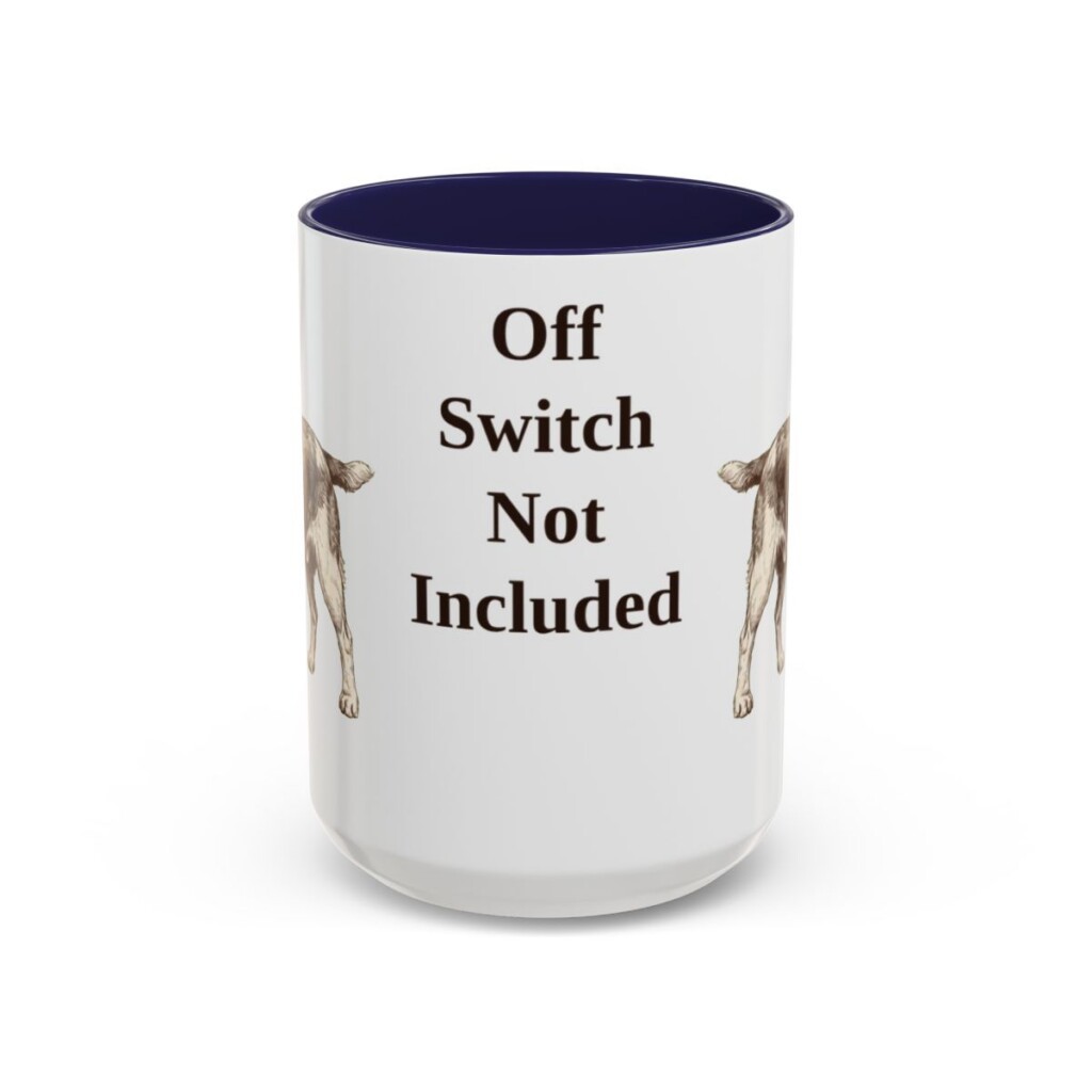 15oz Funny Welsh Springer Spaniel Mug, Navy, front view