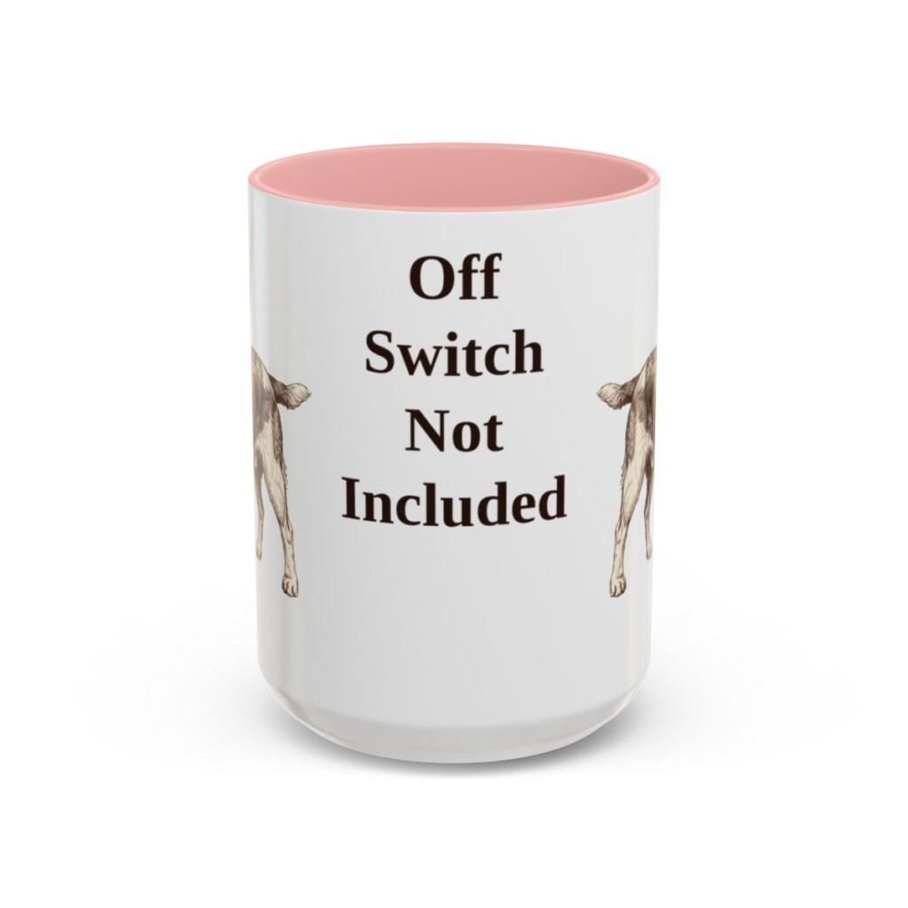 15oz Funny Welsh Springer Spaniel Mug, Pink, front view