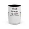 15oz Welsh Springer Spaniel Latin Mug, Black, front view