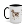 15oz Welsh Springer Spaniel Latin Mug, Black, left side view