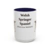 15oz Welsh Springer Spaniel Latin Mug, Navy, front view
