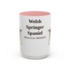 15oz Welsh Springer Spaniel Latin Mug, Pink, front view