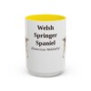 15oz Welsh Springer Spaniel Latin Mug, Yellow, front view