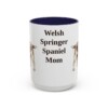 15oz Welsh Springer Spaniel Dog Mom Mug, Navy, front view