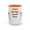 15oz Welsh Springer Spaniel Dog Mom Mug, Orange, front view