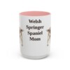 15oz Welsh Springer Spaniel Dog Mom Mug, Pink, front view