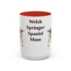 15oz Welsh Springer Spaniel Dog Mom Mug, Red, front view