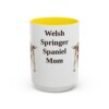 15oz Welsh Springer Spaniel Dog Mom Mug, Yellow, front view