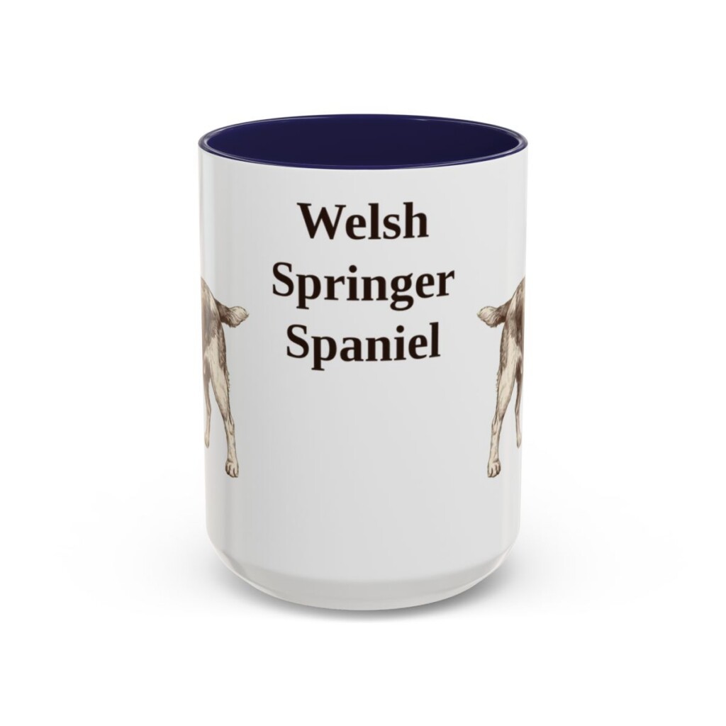 15oz Welsh Springer Spaniel Mug, Navy, front view