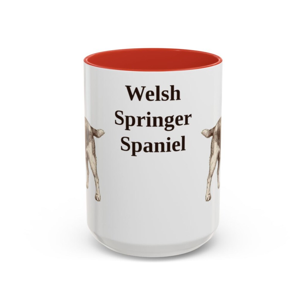 15oz Welsh Springer Spaniel Mug, Red, front view