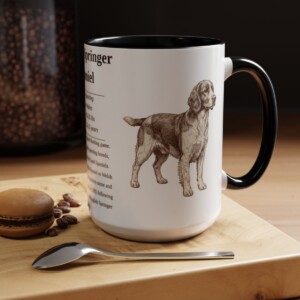 15oz Welsh Springer Spaniel Mug, Black, lifestyle photo