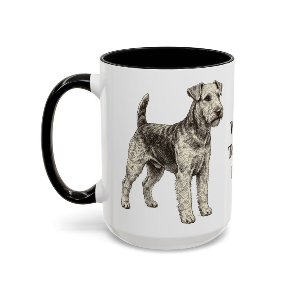 15oz Welsh Terrier Dog Dad Mug, Black, left side view