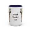 15oz Welsh Terrier Dog Dad Mug, Navy, front view