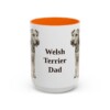 15oz Welsh Terrier Dog Dad Mug, Orange, front view