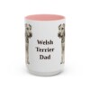 15oz Welsh Terrier Dog Dad Mug, Pink, front view