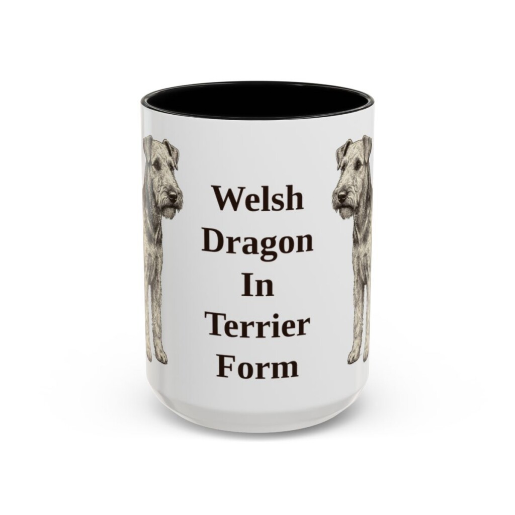 15oz-welsh-terrier-mug-humor-black-front 15oz Funny Welsh Terrier Mug, Black, front view
