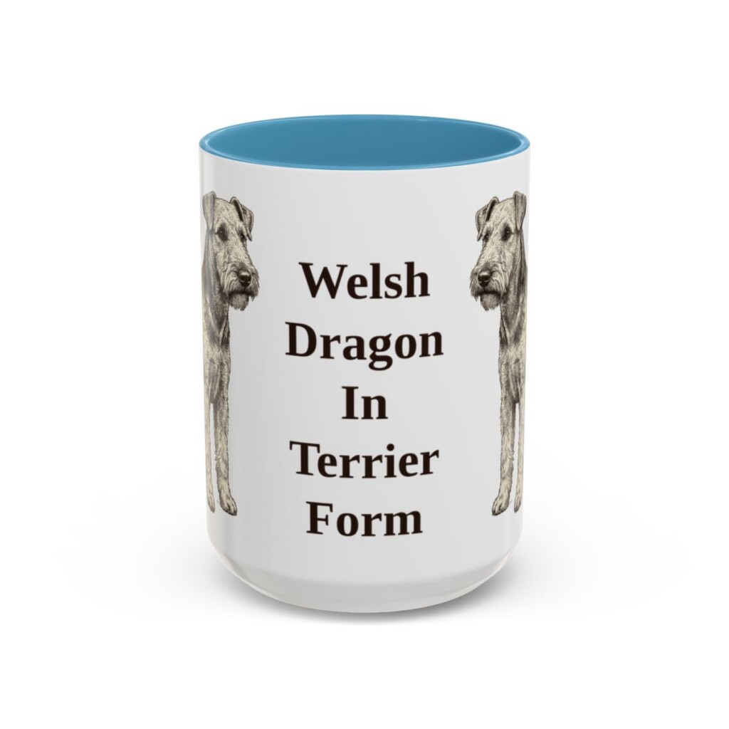 15oz-welsh-terrier-mug-humor-light-blue 15oz Funny Welsh Terrier Mug, Light Blue, front view