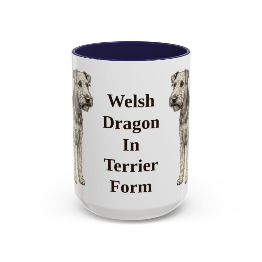 15oz-welsh-terrier-mug-humor-navy 15oz Funny Welsh Terrier Mug, Navy, front view