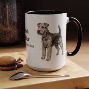 15oz-welsh-terrier-mug-latin-black 15oz Welsh Terrier Latin Mug, Black, lifestyle photo