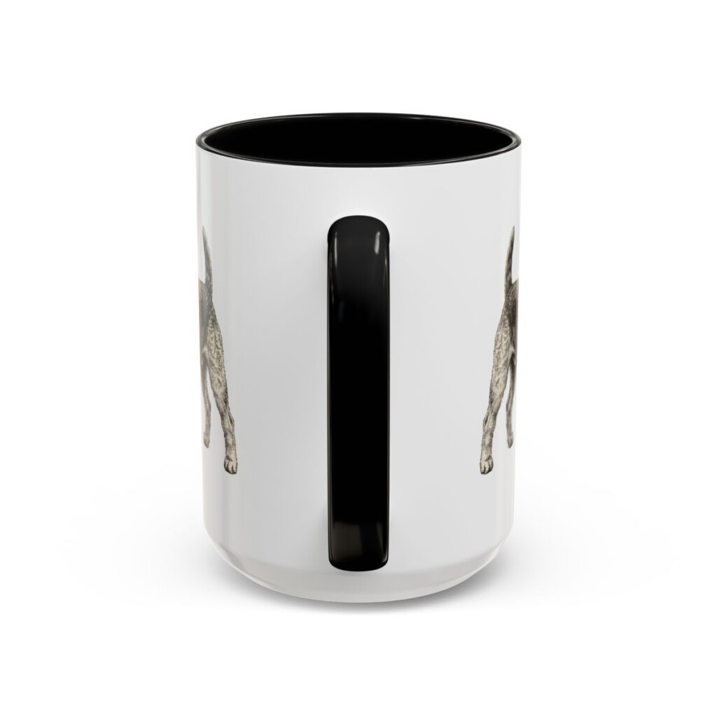 15oz Welsh Terrier Latin Mug, Black, back view