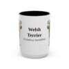 15oz Welsh Terrier Latin Mug, Black, front view