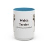 15oz Welsh Terrier Latin Mug, Light Blue, front view