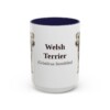 15oz Welsh Terrier Latin Mug, Navy, front view
