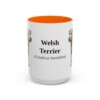 15oz Welsh Terrier Latin Mug, Orange, front view