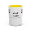 15oz Welsh Terrier Latin Mug, Yellow, front view
