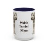 15oz Welsh Terrier Dog Mom Mug, Navy, front view