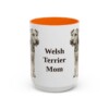 15oz Welsh Terrier Dog Mom Mug, Orange, front view