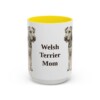 15oz Welsh Terrier Dog Mom Mug, Yellow, front view